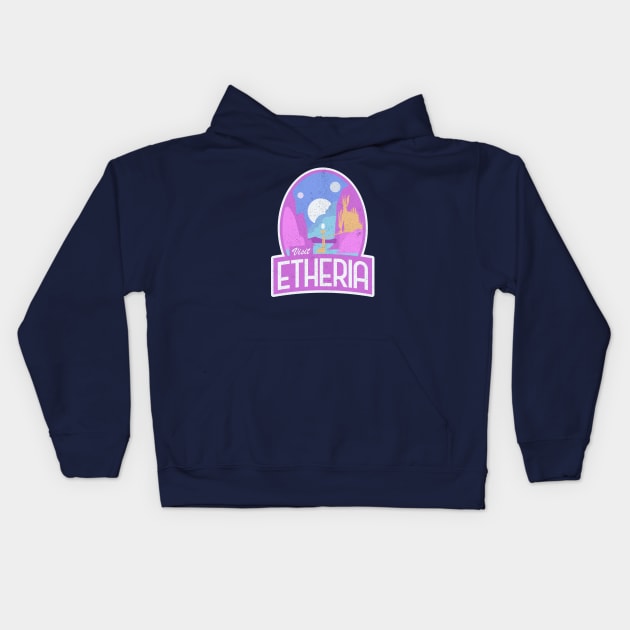 "Visit Etheria" She-Ra Logo Kids Hoodie by EbukaAmadiObi19